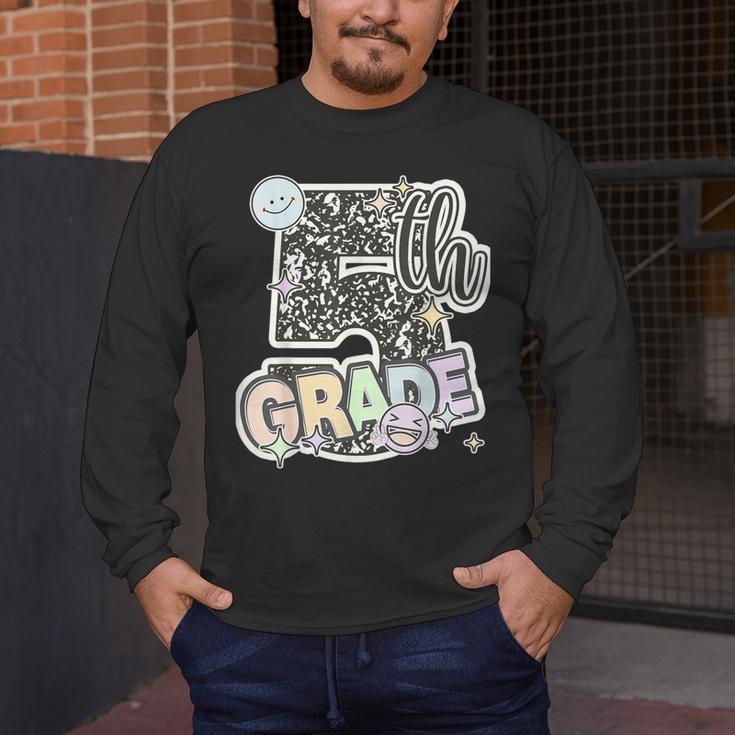 First Day Of Fifth Grade Composition Notebook Teacher Men's Long Sleeve T-Shirt, funny design