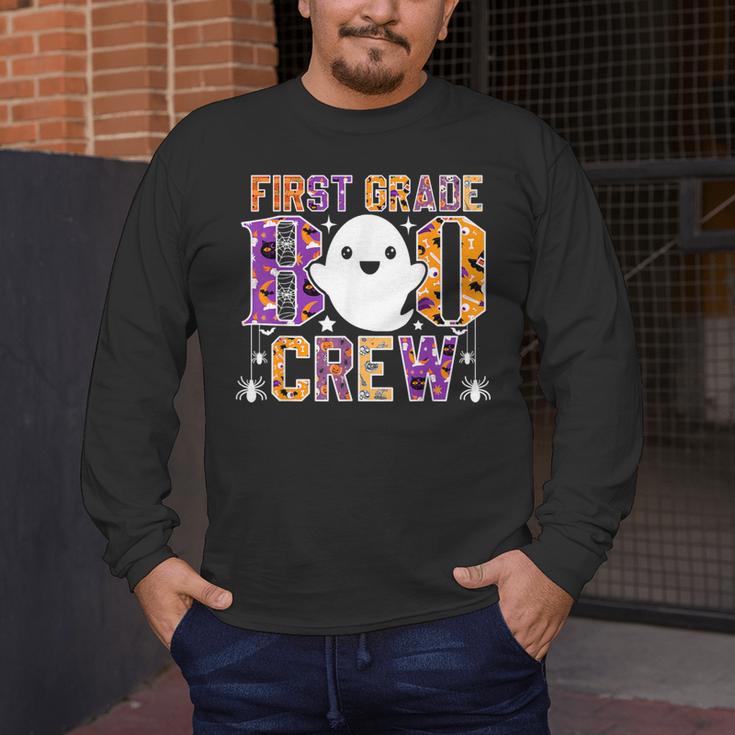 First Grade Boo Crew Teacher Student Halloween Costume Men's Long Sleeve T-Shirt, funny design
