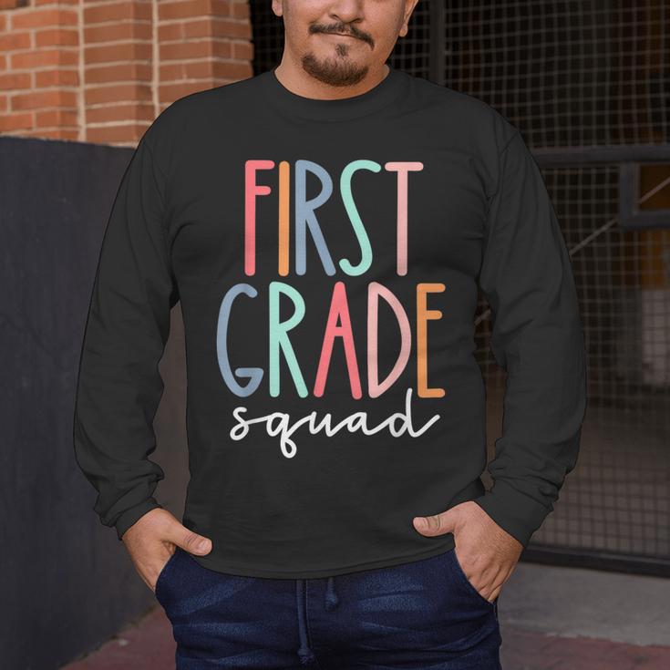 First Grade Squad 1st Grade Teacher Crew Back To School Team Men's Long Sleeve T-Shirt, funny design First Grade Squad 1st Grade Teacher Crew Back To School Team Men's Long Sleeve T-Shirt, funny design