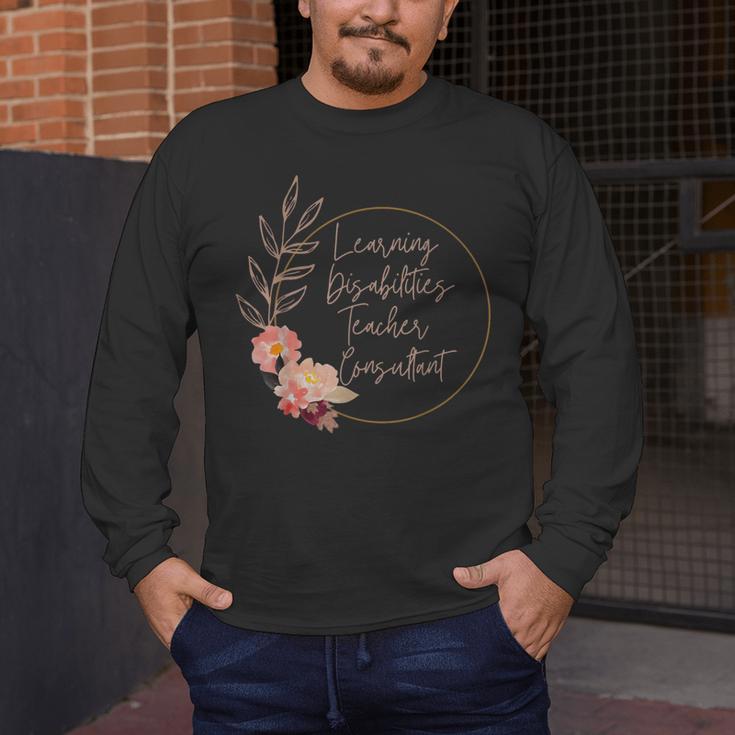 Floral Learning Disabilities Teacher Consultant SPED Teacher Men's Long Sleeve T-Shirt, funny design