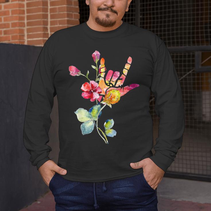 Flower American Sign Language ASL Teacher Teaching Deaf Men's Long Sleeve T-Shirt, funny design Flower American Sign Language ASL Teacher Teaching Deaf Men's Long Sleeve T-Shirt, funny design