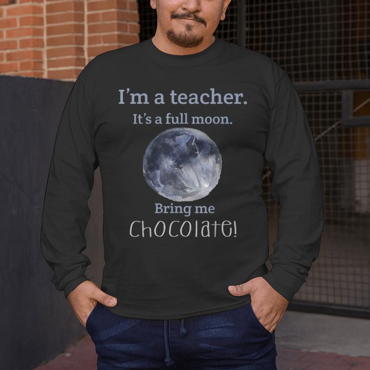 Full Moon Teacher Humor For Men Women Girls Kids Men's Long Sleeve T-Shirt, funny design