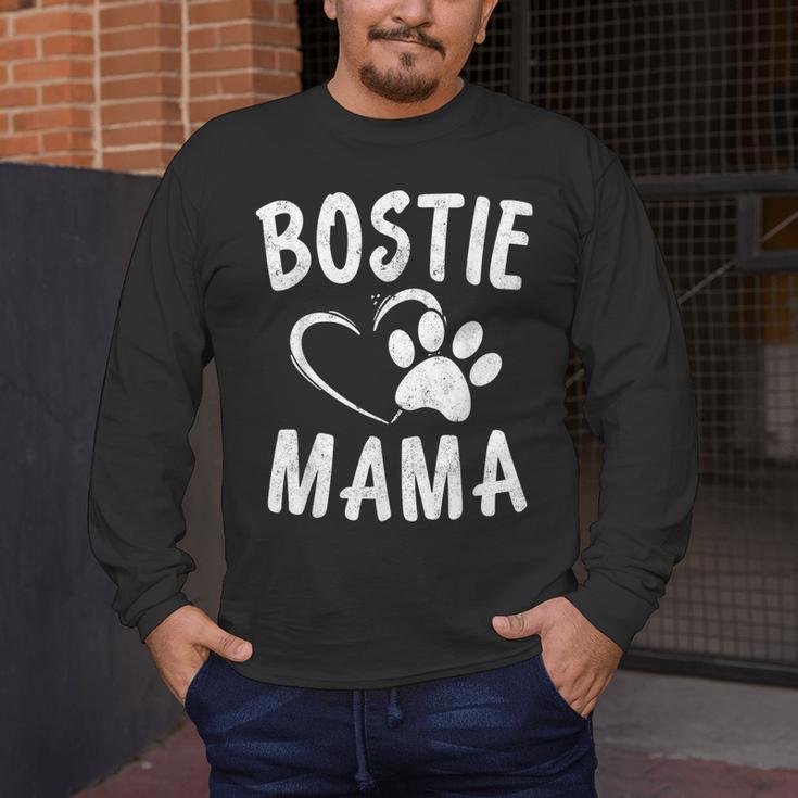 Fun Bostie Mama Dog Lover Apparel Boston Terrier Mom Men's Long Sleeve T-Shirt, funny design