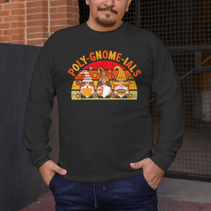 Fun Polynomial Calculus Algebra Poly-Gnome-Ials Math Teacher Men's Long Sleeve T-Shirt, funny design