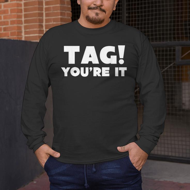 Fun Summer Tag You'Re It Teacher Vacation T-Shirt For Men Women Girls Kids Men's Long Sleeve T-Shirt, funny design