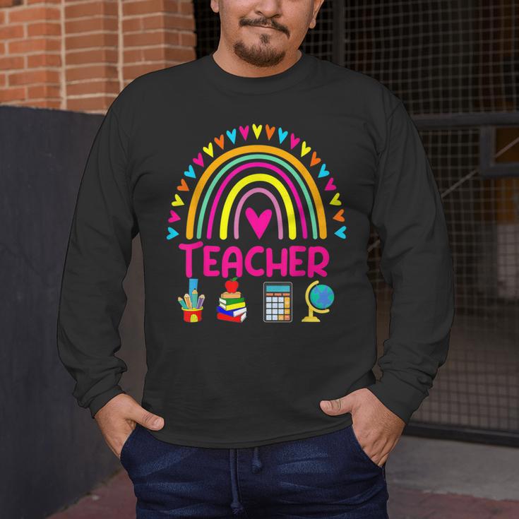 Future Kids Career Teacher Rainbow Boy Girl Graduations Men's Long Sleeve T-Shirt, funny design