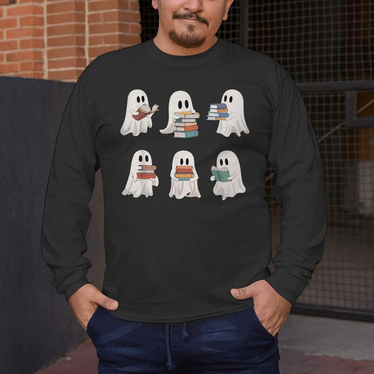 Ghost Reading Books Teacher Halloween Librarian Cute Boook Men's Long Sleeve T-Shirt, funny design Ghost Reading Books Teacher Halloween Librarian Cute Boook Men's Long Sleeve T-Shirt, funny design
