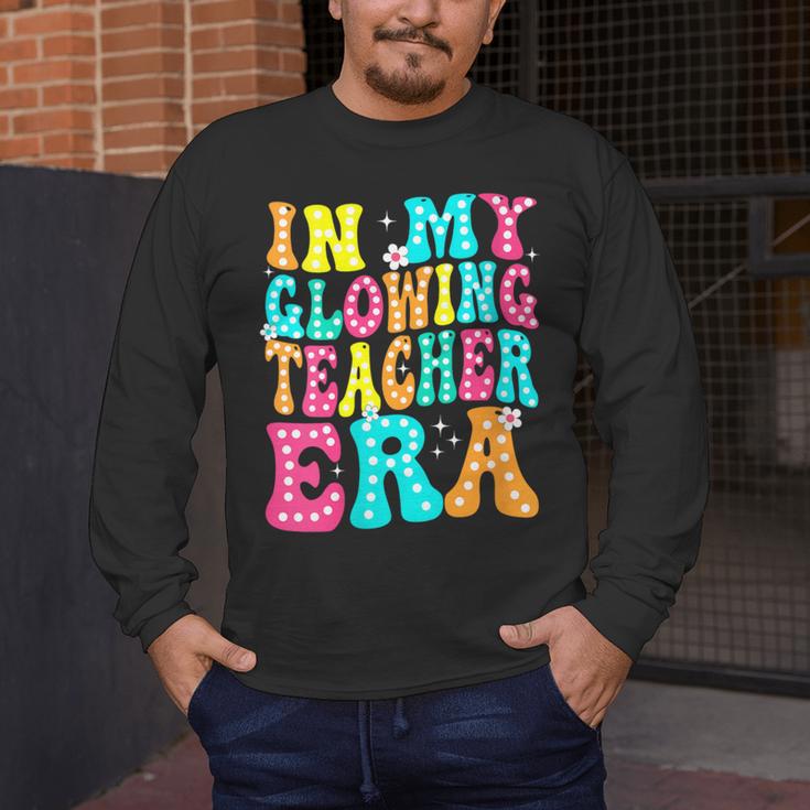 In My Glowing Teacher Era Groovy Colorful Bright Men's Long Sleeve T-Shirt, funny design In My Glowing Teacher Era Groovy Colorful Bright Men's Long Sleeve T-Shirt, funny design