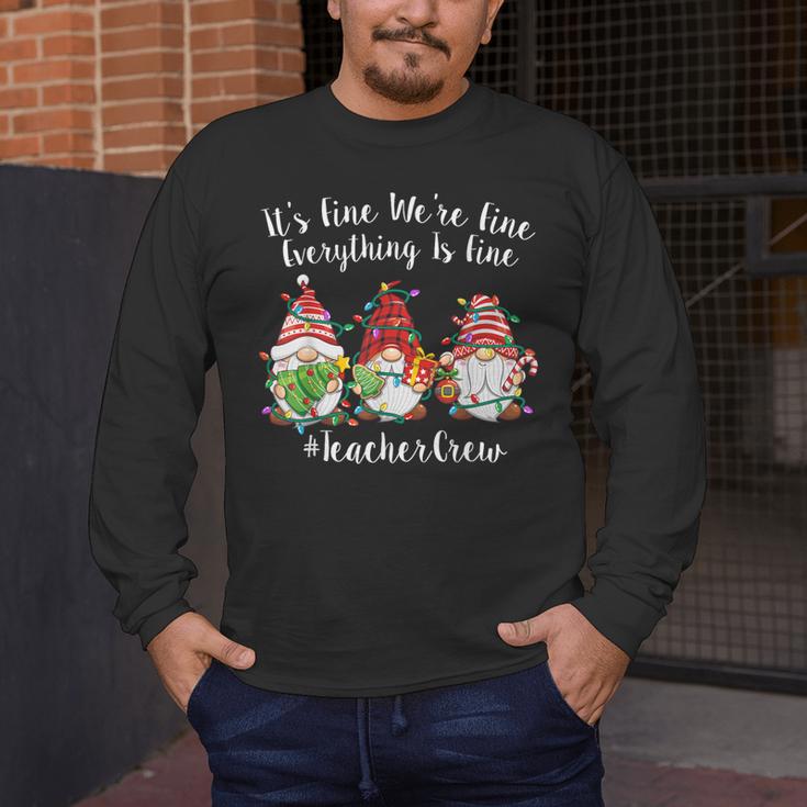 Gnome It's Fine I'm Fine Everything Is Fine Teacher Xmas Men's Long Sleeve T-Shirt, funny design Gnome It's Fine I'm Fine Everything Is Fine Teacher Xmas Men's Long Sleeve T-Shirt, funny design