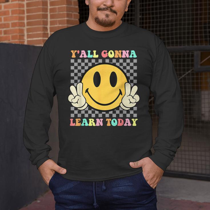 You All Gonna Learn Today Shirt Retro Groovy Teacher Life Men's Long Sleeve T-Shirt, funny design You All Gonna Learn Today Shirt Retro Groovy Teacher Life Men's Long Sleeve T-Shirt, funny design