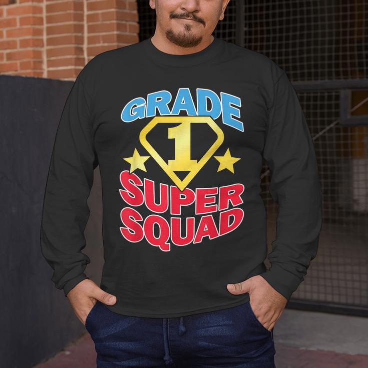 Grade 1 Super Squad Superhero Teacher Team Men's Long Sleeve T-Shirt, funny design Grade 1 Super Squad Superhero Teacher Team Men's Long Sleeve T-Shirt, funny design