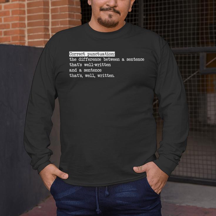 Grammar Teacher And Punny Punctuation Men's Long Sleeve T-Shirt, funny design Grammar Teacher And Punny Punctuation Men's Long Sleeve T-Shirt, funny design