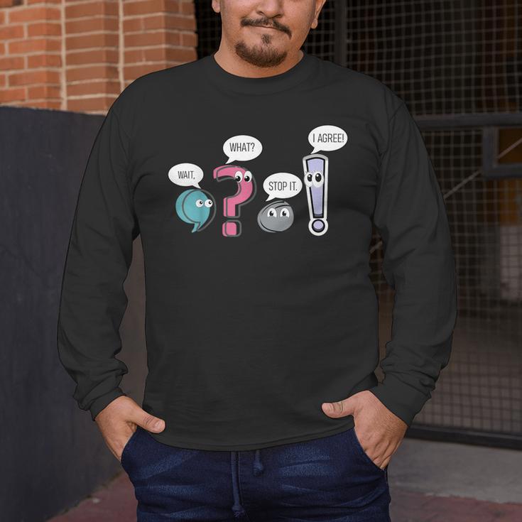 Grammar TeacherWait What Stop It I Agree Men's Long Sleeve T-Shirt, funny design Grammar TeacherWait What Stop It I Agree Men's Long Sleeve T-Shirt, funny design