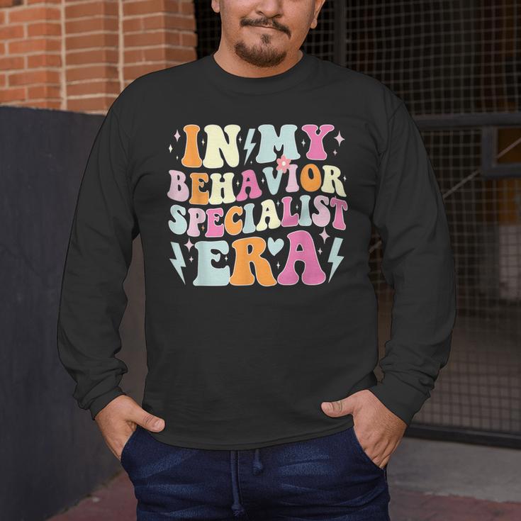 Groovy In My Behavior Specialist Era Behavior Teachers Men's Long Sleeve T-Shirt, funny design