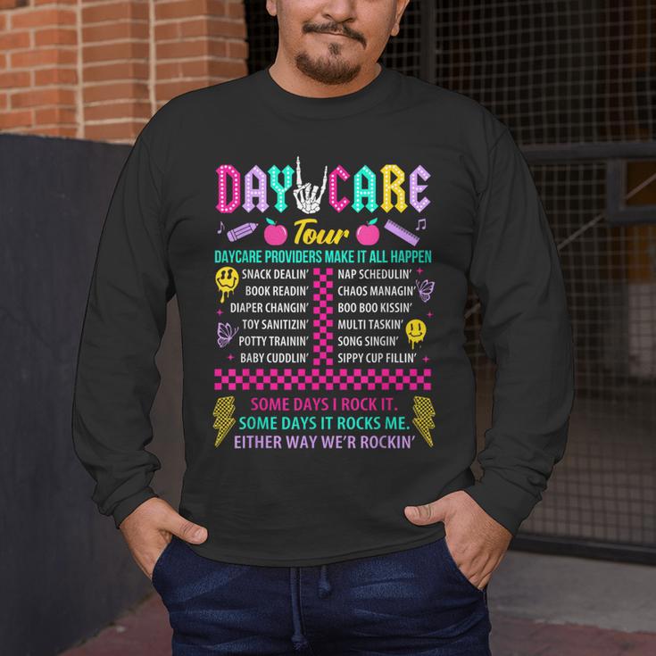 Groovy Day Care Some Days I Rock It Day Care Teacher Life Men's Long Sleeve T-Shirt, funny design