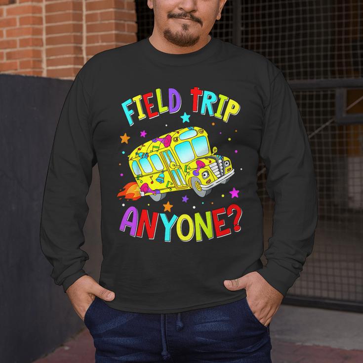 Groovy Field Trip Anyone Happy Field Day For Teachers Kids Men's Long Sleeve T-Shirt, funny design Groovy Field Trip Anyone Happy Field Day For Teachers Kids Men's Long Sleeve T-Shirt, funny design