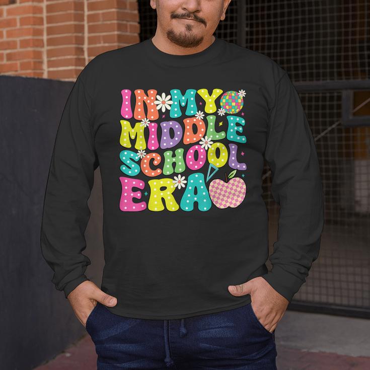 Groovy In My Middle School Era Back To School Teacher Men's Long Sleeve T-Shirt, funny design