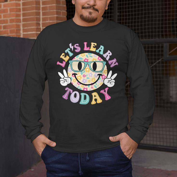 Groovy Retro Lets Learn Today Teacher Student Back To School Men's Long Sleeve T-Shirt, funny design Groovy Retro Lets Learn Today Teacher Student Back To School Men's Long Sleeve T-Shirt, funny design
