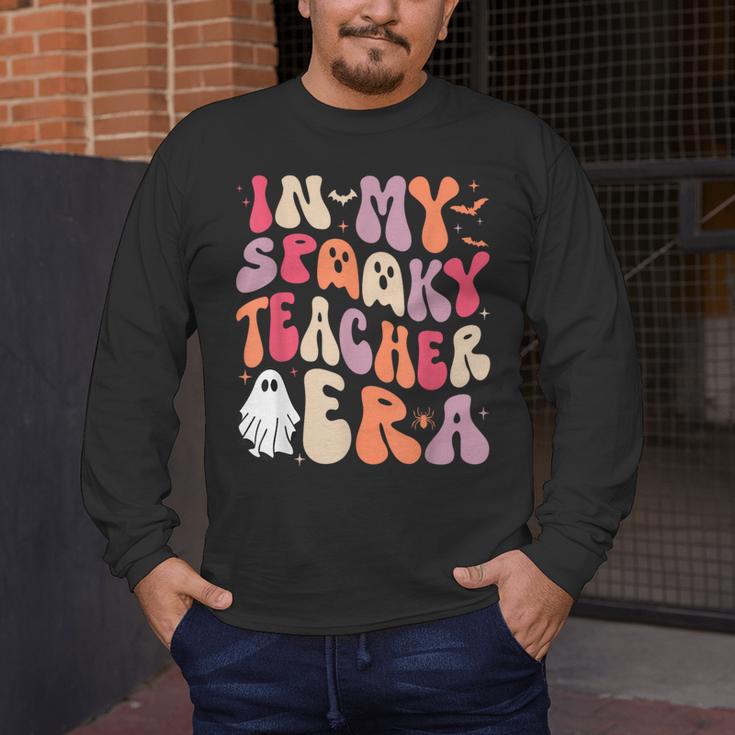 Groovy In My Spooky Teacher Era Halloween Party Boo Men's Long Sleeve T-Shirt, funny design Groovy In My Spooky Teacher Era Halloween Party Boo Men's Long Sleeve T-Shirt, funny design