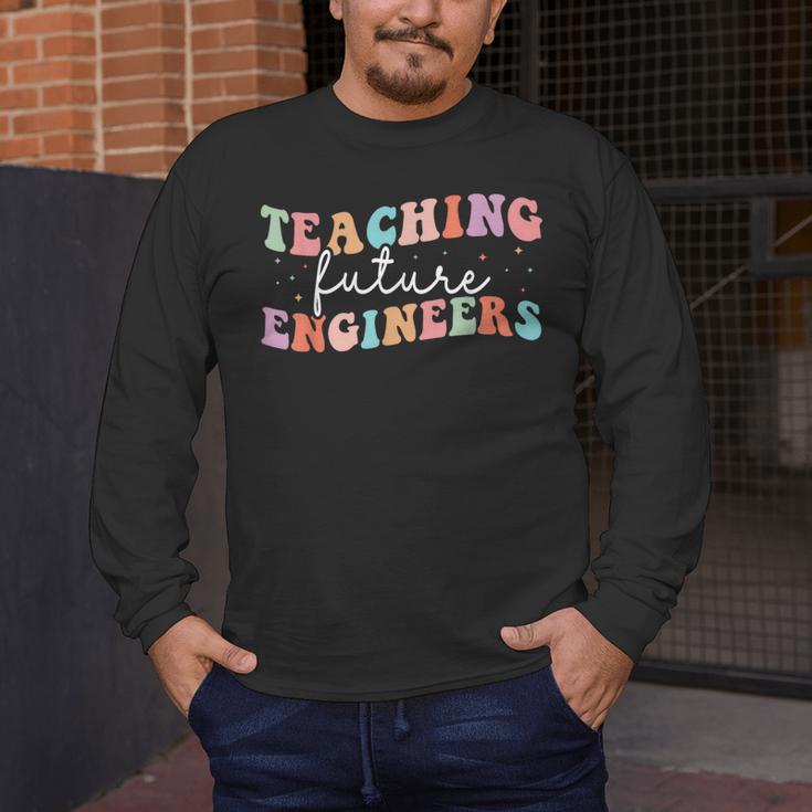 Groovy Teaching Future Engineers Teacher Engineering School Men Women Men's Long Sleeve T-Shirt, funny design Groovy Teaching Future Engineers Teacher Engineering School Men Women Men's Long Sleeve T-Shirt, funny design