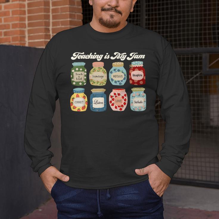 Groovy Teaching Is My Jam Teacher Appreciation Men's Long Sleeve T-Shirt, funny design Groovy Teaching Is My Jam Teacher Appreciation Men's Long Sleeve T-Shirt, funny design