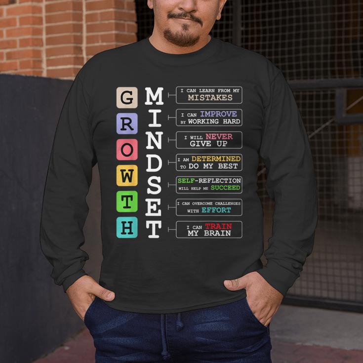 Growth Mindset Shirt Positive School Classroom Teacher Men's Long Sleeve T-Shirt, funny design Growth Mindset Shirt Positive School Classroom Teacher Men's Long Sleeve T-Shirt, funny design