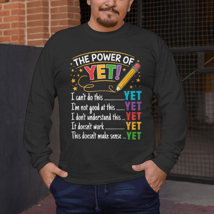 Growth Mindset Teacher Power Of Yet Inspirational Men's Long Sleeve T-Shirt, funny design Growth Mindset Teacher Power Of Yet Inspirational Men's Long Sleeve T-Shirt, funny design