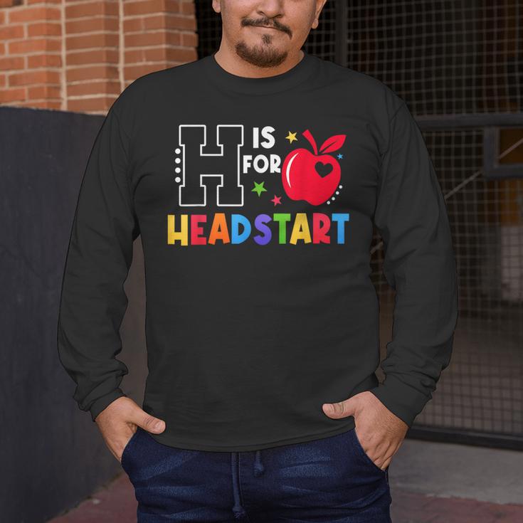 H Is For Head Start Teacher First Day Of School Tee Men's Long Sleeve T-Shirt, funny design H Is For Head Start Teacher First Day Of School Tee Men's Long Sleeve T-Shirt, funny design