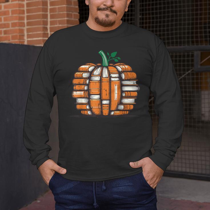 Halloween Books Pumpkin Reading Teacher Fall Men Women Men's Long Sleeve T-Shirt, funny design Halloween Books Pumpkin Reading Teacher Fall Men Women Men's Long Sleeve T-Shirt, funny design