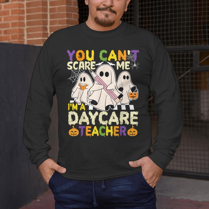 Halloween You Can't Scare Me I'm a Daycare Teacher Ghost Men's Long Sleeve T-Shirt, funny design Halloween You Can't Scare Me I'm a Daycare Teacher Ghost Men's Long Sleeve T-Shirt, funny design