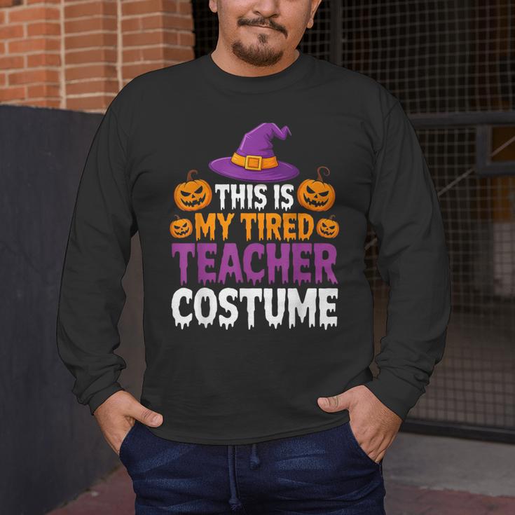 Halloween Costumes For Teachers Tired Teacher Costume Tee Men's Long Sleeve T-Shirt, funny design