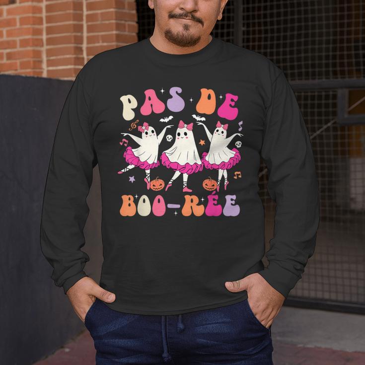 Halloween Dance Teacher Pas De Boo-Ree Ghost Ballet Dancer Men's Long Sleeve T-Shirt, funny design