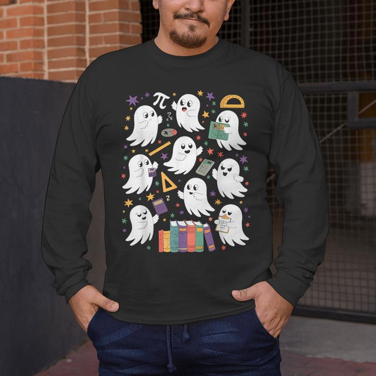 Halloween Math Teacher Ghost Math Teacher Spooky Halloween Men's Long Sleeve T-Shirt, funny design Halloween Math Teacher Ghost Math Teacher Spooky Halloween Men's Long Sleeve T-Shirt, funny design