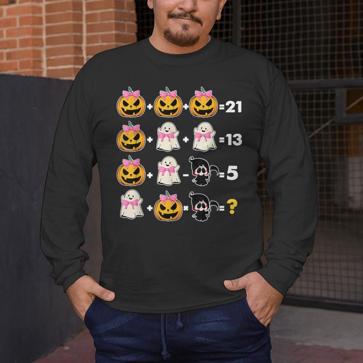 Halloween Math Teacher Men Women Order Of Operations Men's Long Sleeve T-Shirt, funny design