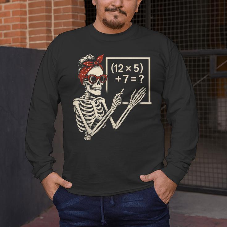 Halloween Math Teacher Skeleton Six Seven Meme Brainrot Men's Long Sleeve T-Shirt, funny design Halloween Math Teacher Skeleton Six Seven Meme Brainrot Men's Long Sleeve T-Shirt, funny design