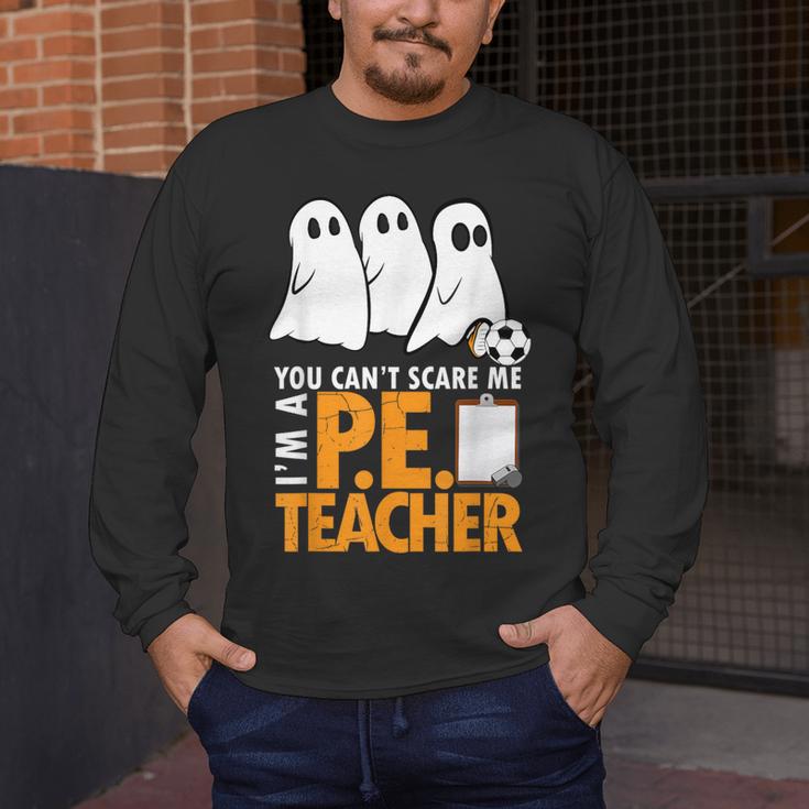 Halloween PE Teacher Shirt Can't Scare Me Men's Long Sleeve T-Shirt, funny design Halloween PE Teacher Shirt Can't Scare Me Men's Long Sleeve T-Shirt, funny design