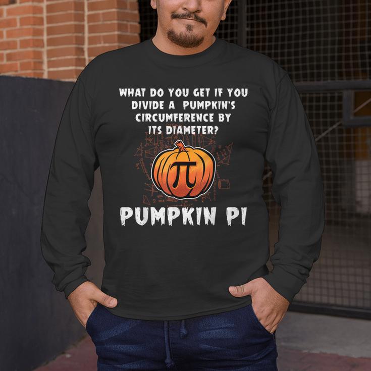 Halloween Pumpkin Pi Math Geometry Teachers Students For Men Women Kids Men's Long Sleeve T-Shirt, funny design