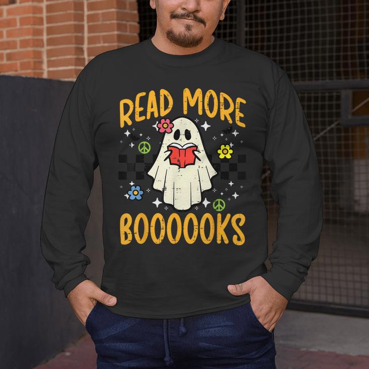 Halloween Read More Books Retro Costume Teacher Women Girls Men's Long Sleeve T-Shirt, funny design