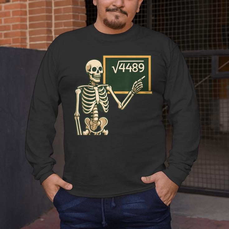 Halloween Skeleton 67 Meme Square Root 4489 Math Teacher Men's Long Sleeve T-Shirt, funny design Halloween Skeleton 67 Meme Square Root 4489 Math Teacher Men's Long Sleeve T-Shirt, funny design