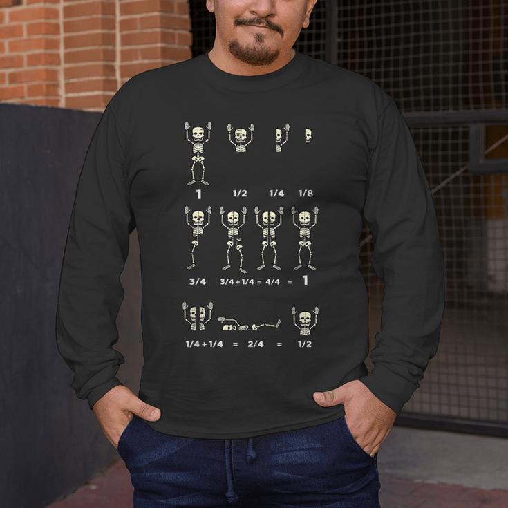 Halloween Skeleton Math Fraction Teacher Men Women Men's Long Sleeve T-Shirt, funny design Halloween Skeleton Math Fraction Teacher Men Women Men's Long Sleeve T-Shirt, funny design