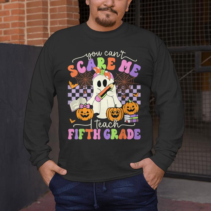Halloween Teacher You Can't Scare Me I Teach Fifth Grade Men's Long Sleeve T-Shirt, funny design