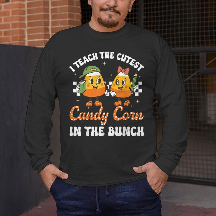 Halloween Teacher Cutest Candy Corn Groovy Spooky Teachers Men's Long Sleeve T-Shirt, funny design Halloween Teacher Cutest Candy Corn Groovy Spooky Teachers Men's Long Sleeve T-Shirt, funny design