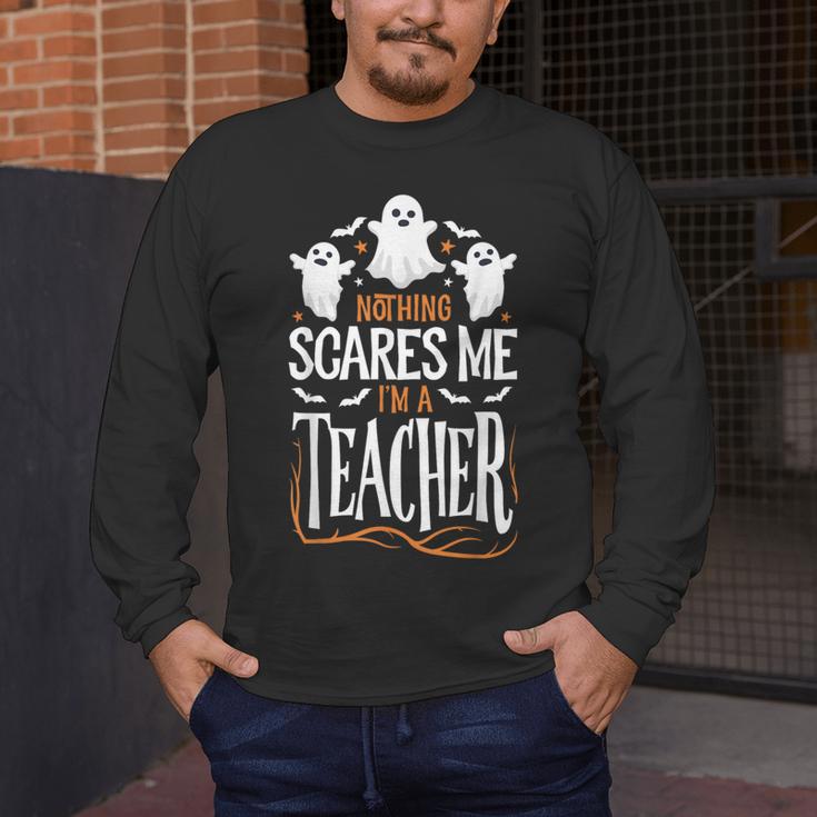 Halloween Teacher Nothing Scares Me Women Men Teachers Men's Long Sleeve T-Shirt, funny design Halloween Teacher Nothing Scares Me Women Men Teachers Men's Long Sleeve T-Shirt, funny design