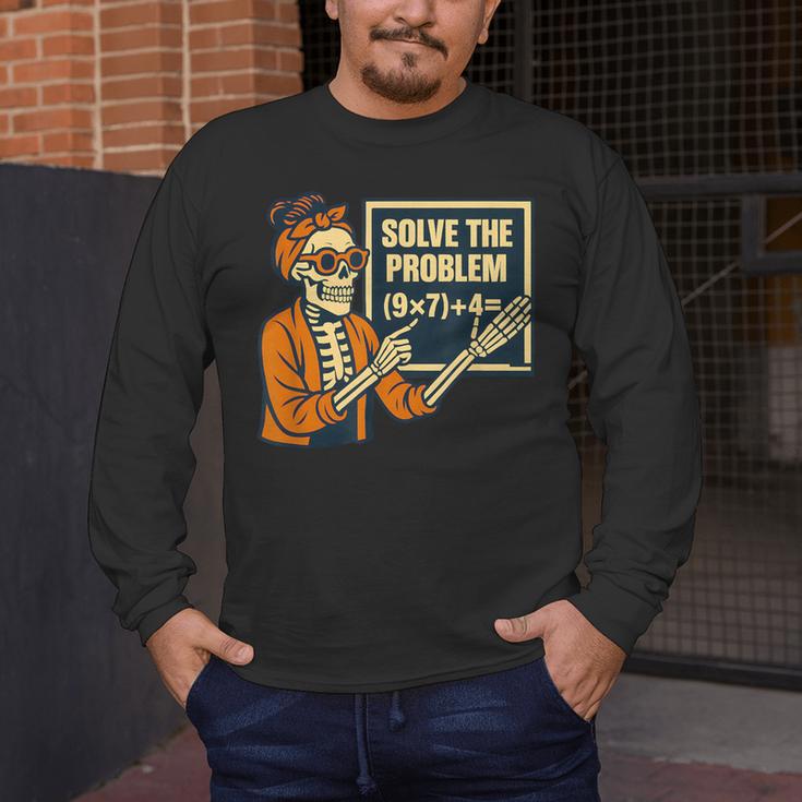 Halloween Teacher Six Seven Meme 6 7 Skeleton Spooky Costume Men's Long Sleeve T-Shirt, funny design Halloween Teacher Six Seven Meme 6 7 Skeleton Spooky Costume Men's Long Sleeve T-Shirt, funny design