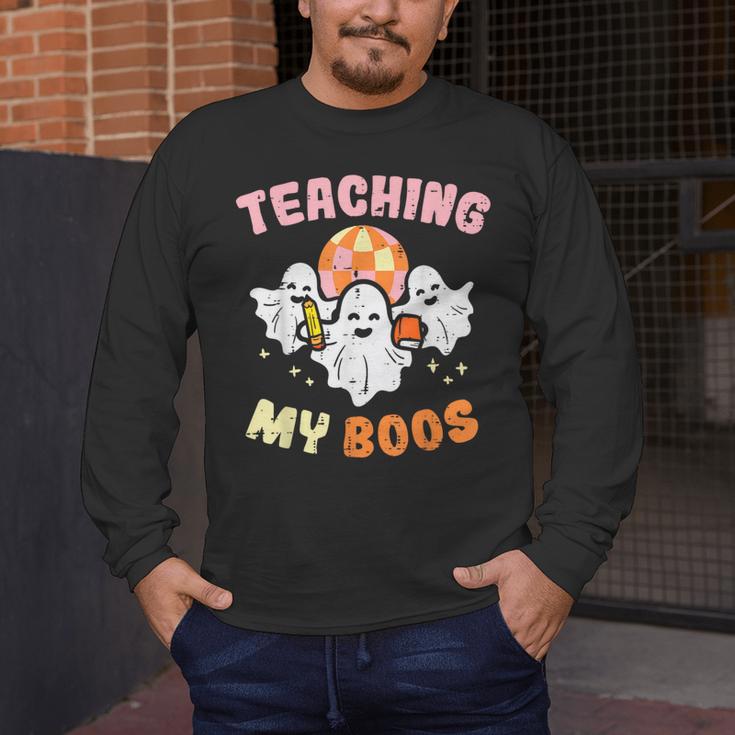 Halloween Teacher Teaching My Boos Costume Teacher Men Women Men's Long Sleeve T-Shirt, funny design