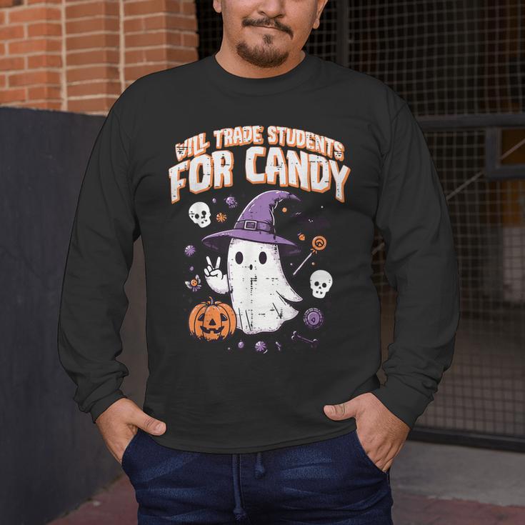 Halloween Teacher Trade Students For Candy Costume Women Men's Long Sleeve T-Shirt, funny design Halloween Teacher Trade Students For Candy Costume Women Men's Long Sleeve T-Shirt, funny design