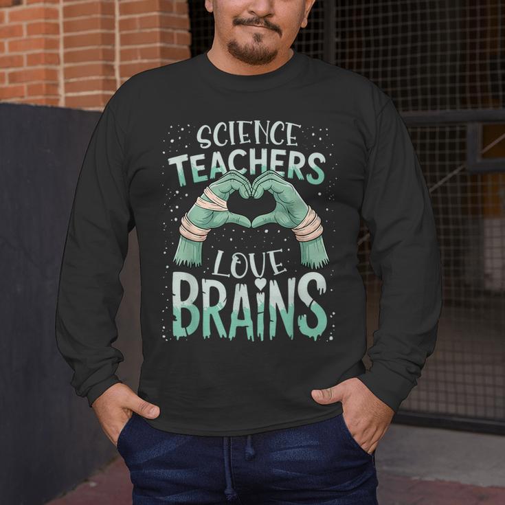 Halloween Teacher Tshirts Science Teachers Love Brains Men's Long Sleeve T-Shirt, funny design Halloween Teacher Tshirts Science Teachers Love Brains Men's Long Sleeve T-Shirt, funny design