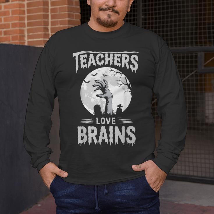 Halloween Teacher Tshirts Zombie Teachers Love Brains Men's Long Sleeve T-Shirt, funny design Halloween Teacher Tshirts Zombie Teachers Love Brains Men's Long Sleeve T-Shirt, funny design