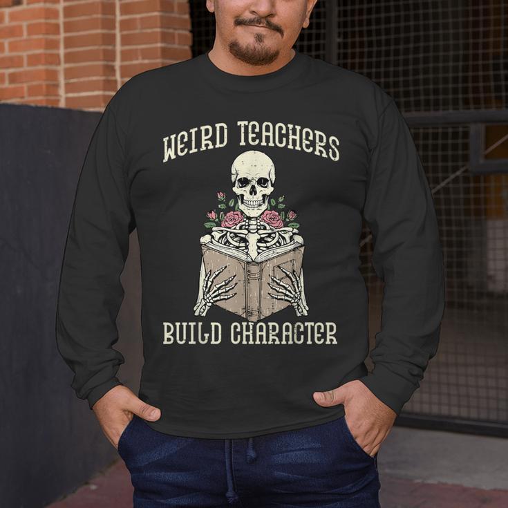 Halloween Weird Teachers Build Character Costume Men Women Men's Long Sleeve T-Shirt, funny design Halloween Weird Teachers Build Character Costume Men Women Men's Long Sleeve T-Shirt, funny design
