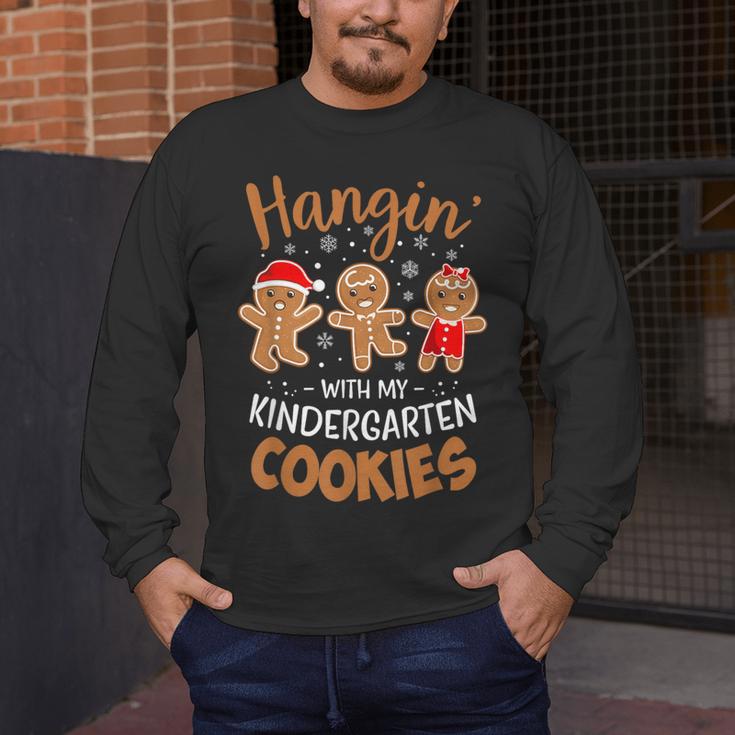 Hangin My Kindergarten Cookie Gingerbread Christmas Teacher For Men Women Kids Men's Long Sleeve T-Shirt, funny design Hangin My Kindergarten Cookie Gingerbread Christmas Teacher For Men Women Kids Men's Long Sleeve T-Shirt, funny design